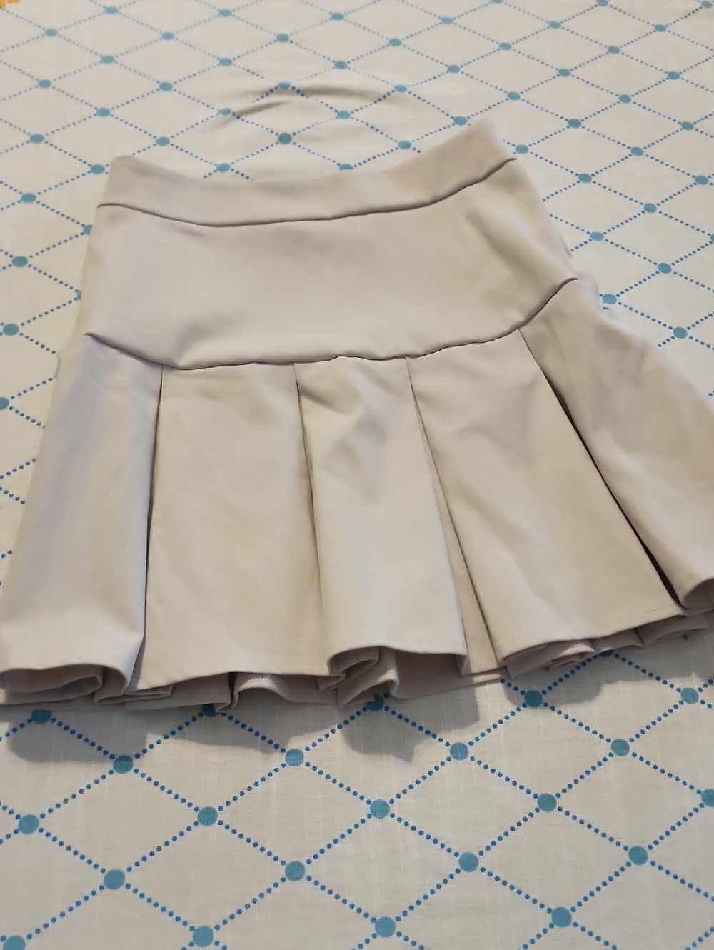 Full Tilt Cream Pleated Skater Mini Skirt